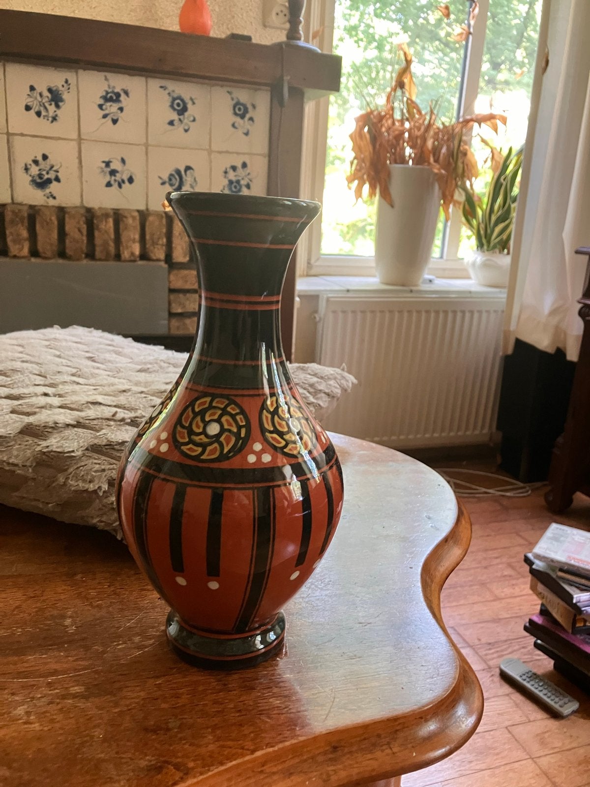 Vintage Gouda vaas, handgeschilderd, Made in Holland, Ophalen