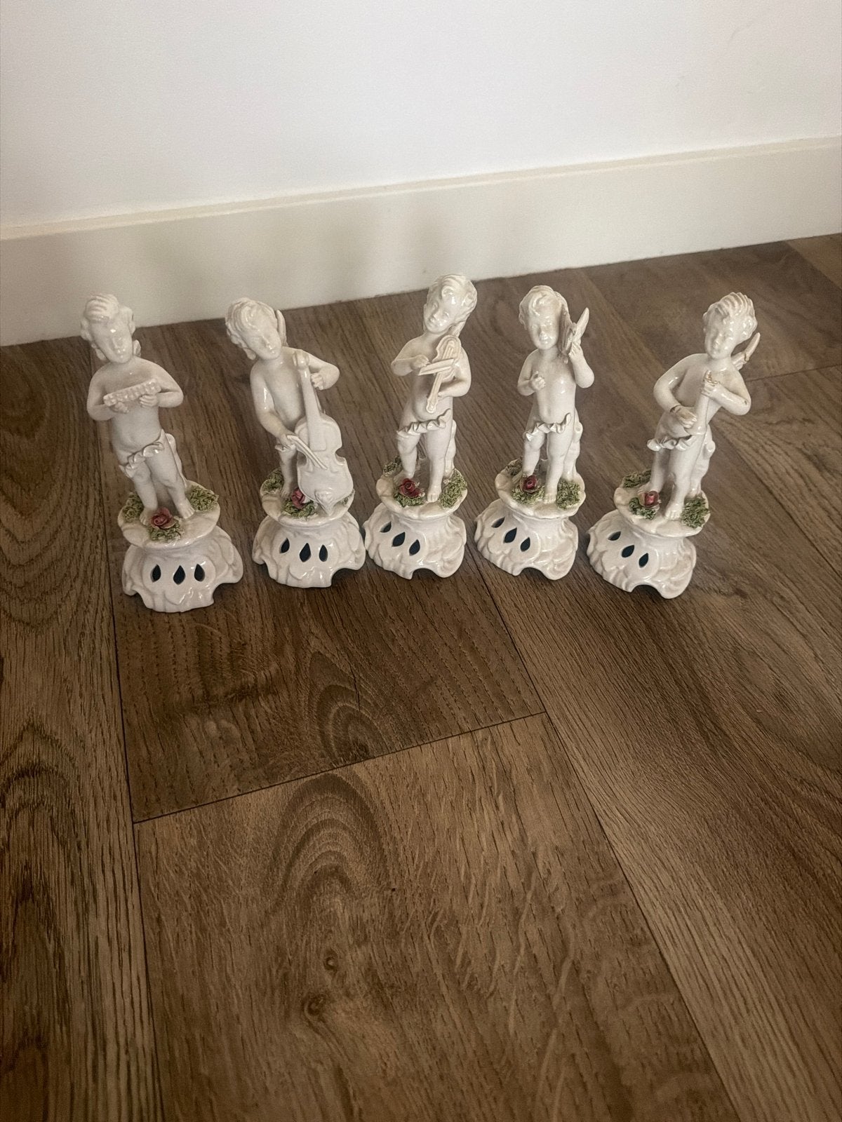 Bassano engeltjes/ cherubijnen Orkest Serie - 5 Beeldjes, Antiek en Kunst, Ophalen of Verzenden