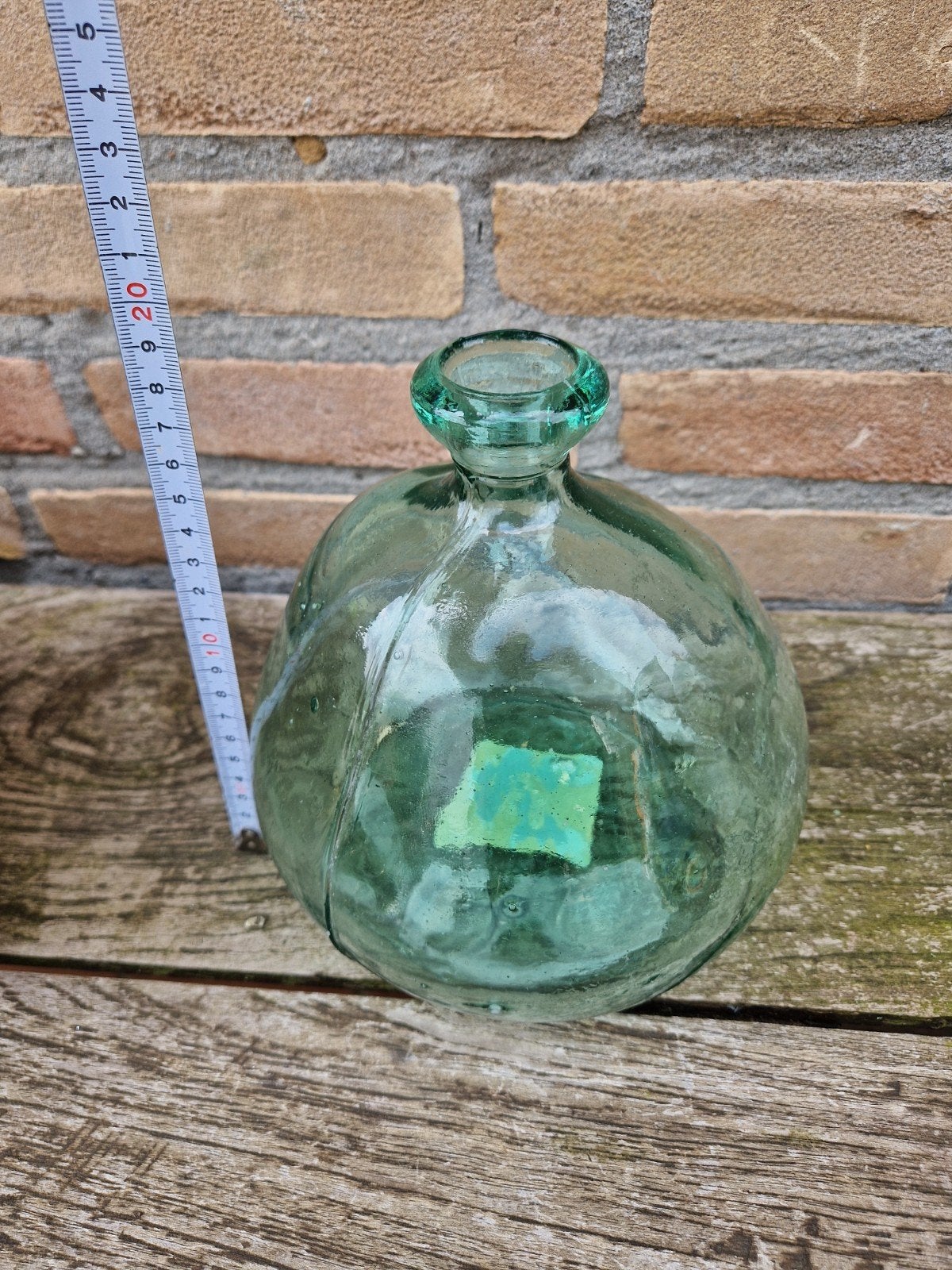 Vaas groen bol, Ophalen of Verzenden, Nieuw, Groen, Glas