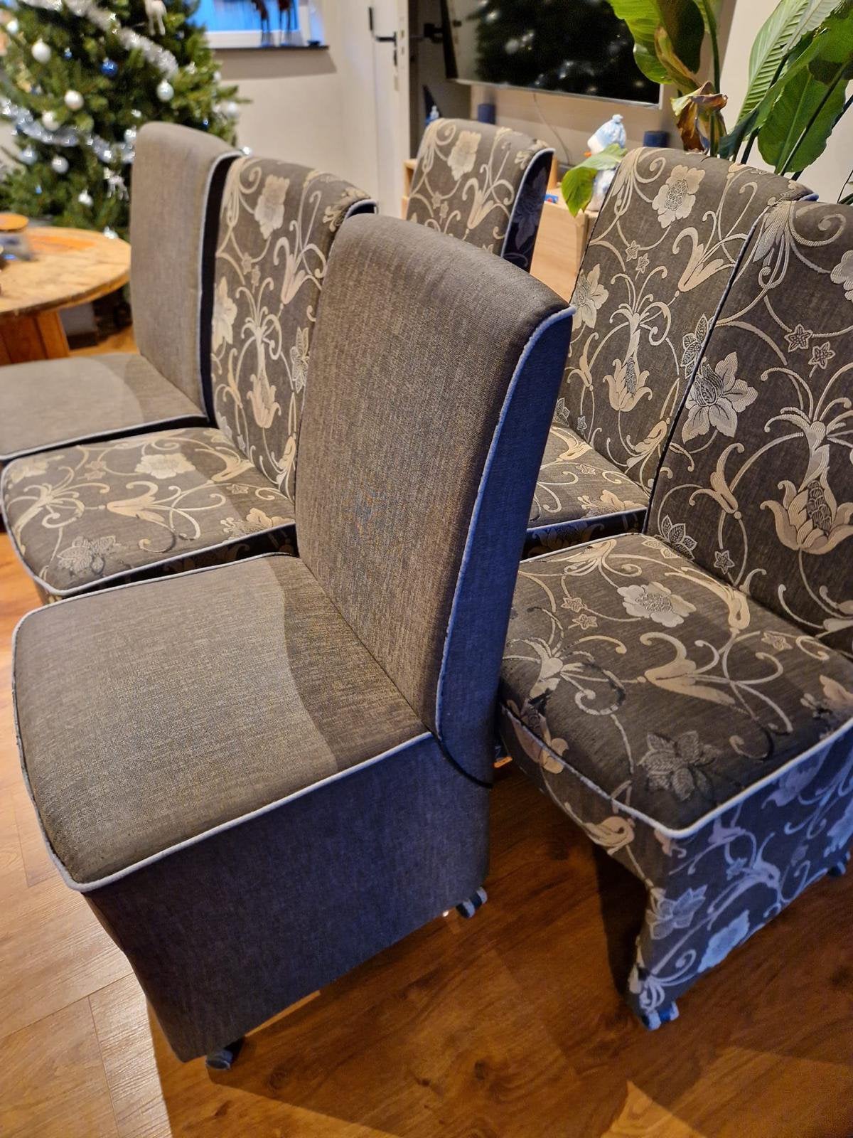 6 eetkamerstoelen, Ophalen, Gebruikt, Stof, 50 tot 75 cm
