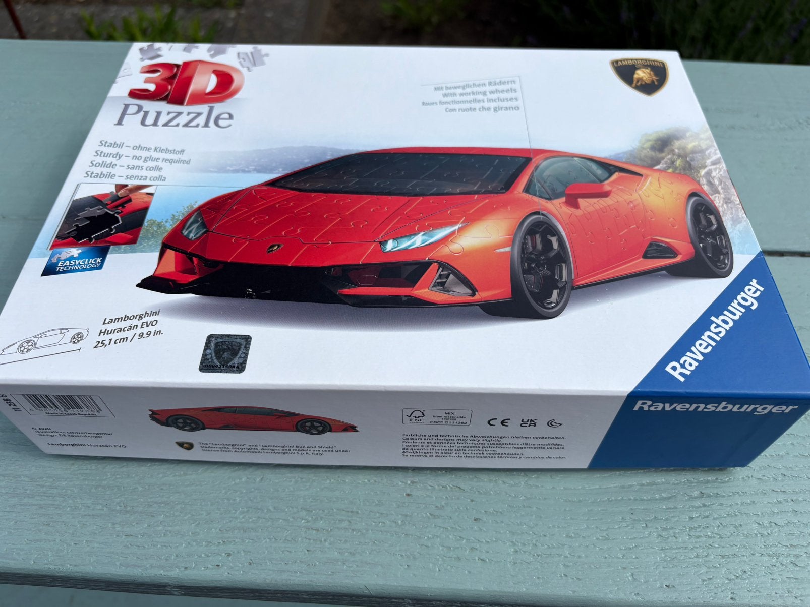 3D puzzel ravensburger - lamborghini huracan, Ophalen of Verzenden, Meer dan 50 stukjes, Zo goed als nieuw, 6 jaar of ouder