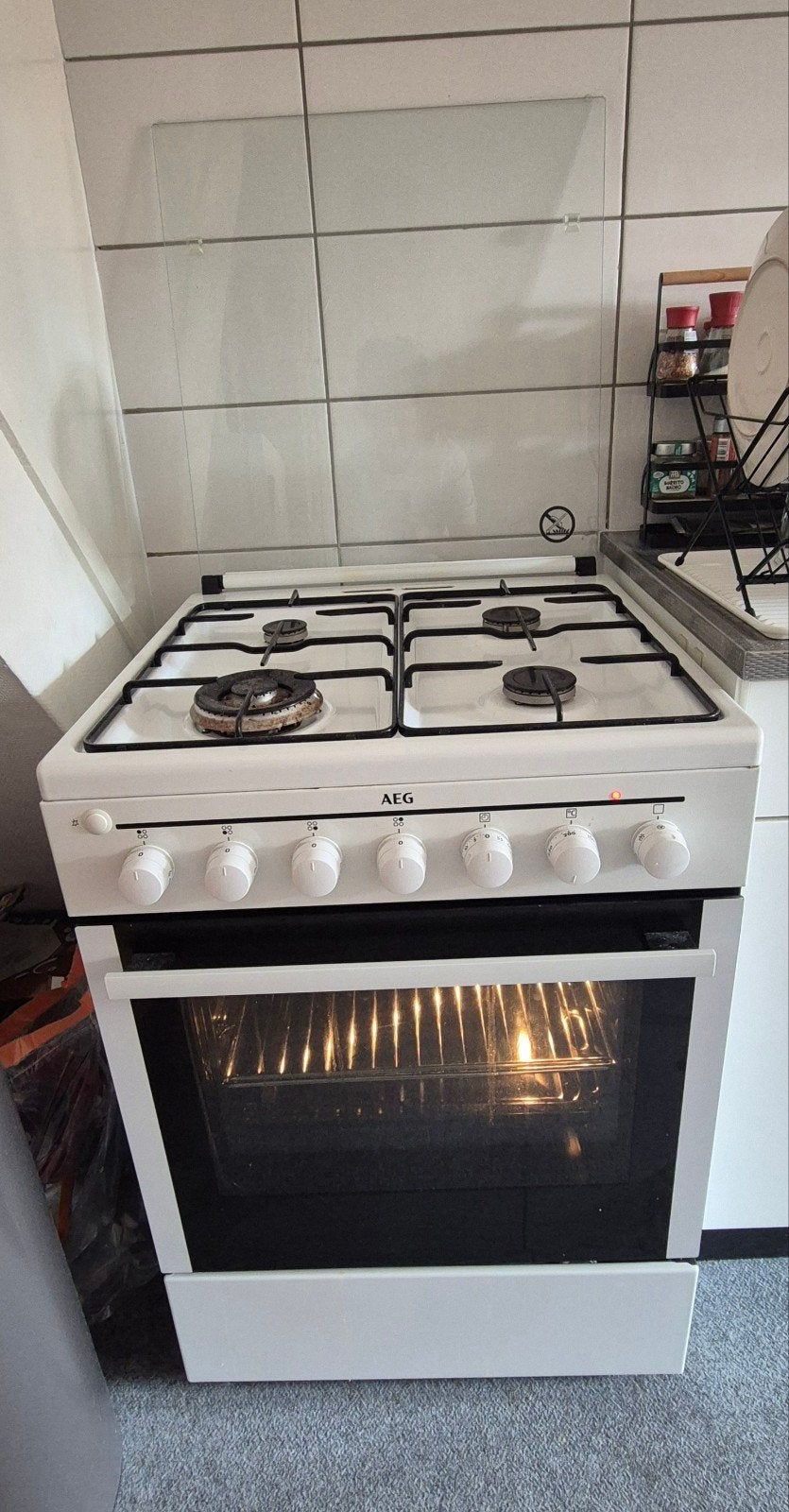 AEG Gasfornuis met Oven, Ophalen, Gebruikt, 4 kookzones, Gas