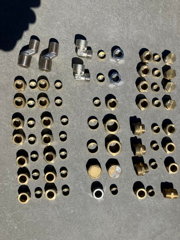 Waterleiding knelkoppelingen, Doe-het-zelf en Verbouw, Metalen, Ophalen, Nieuw