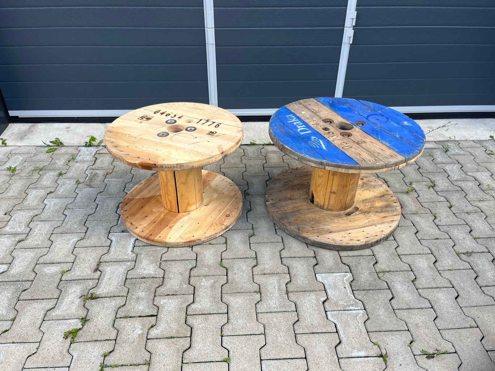 2 kabelhaspels kabelhaspeltafel hout kabelhaspel, Ophalen, Gebruikt