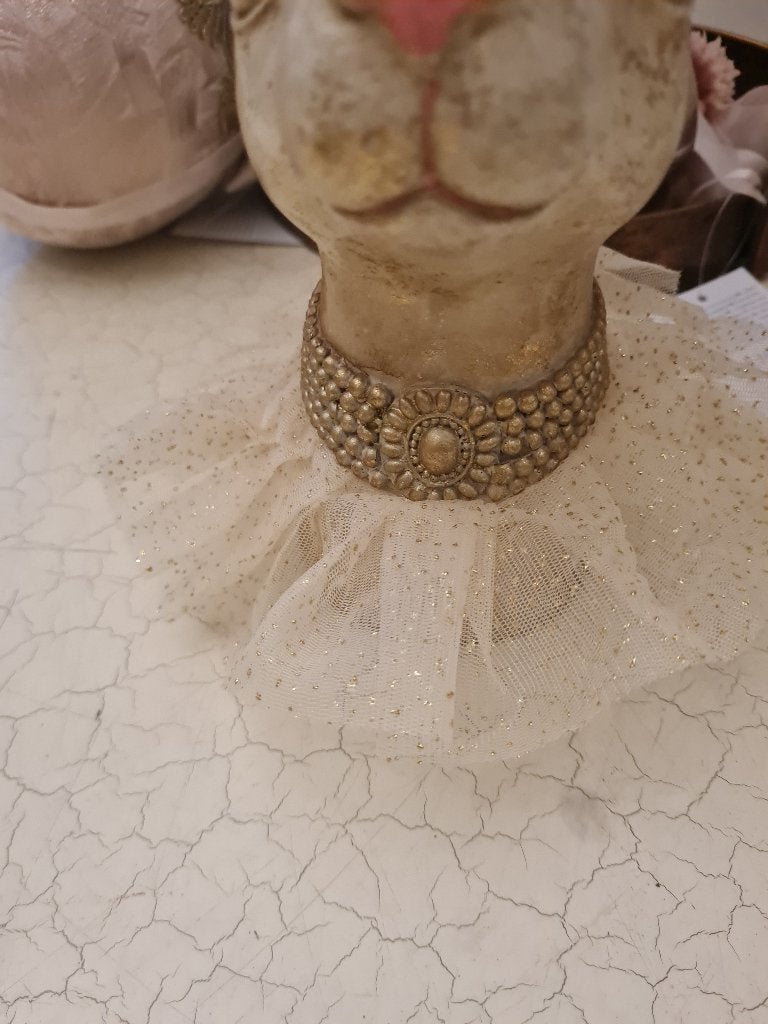 Barok beeldje konijntje stoffen kraag Clayre & Eef  1 t/m 6, Verzamelen, Ophalen of Verzenden, Nieuw, Dier