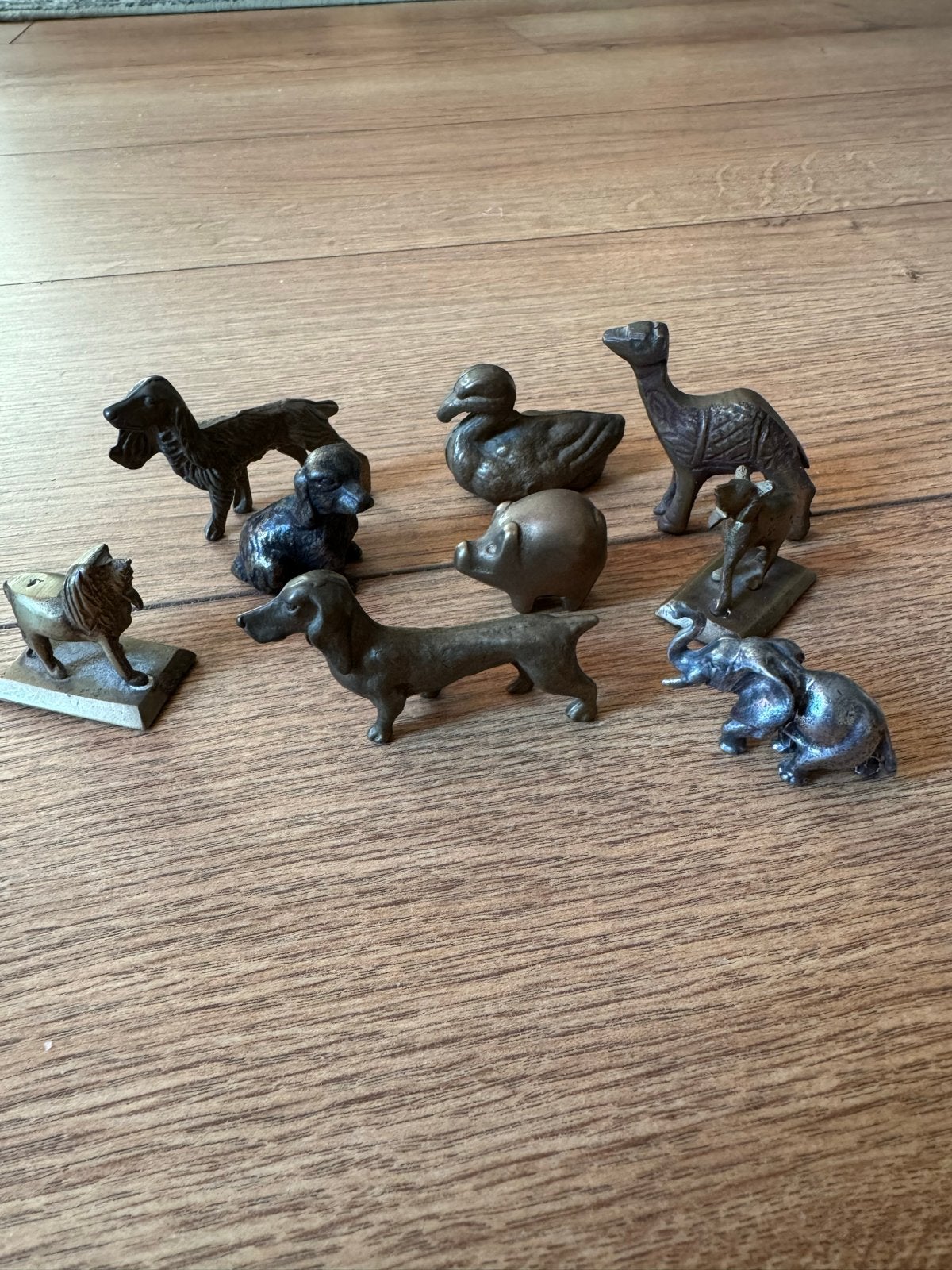 Verzameling koperen/bronzen dieren beeldjes, Antiek en Kunst, Ophalen of Verzenden