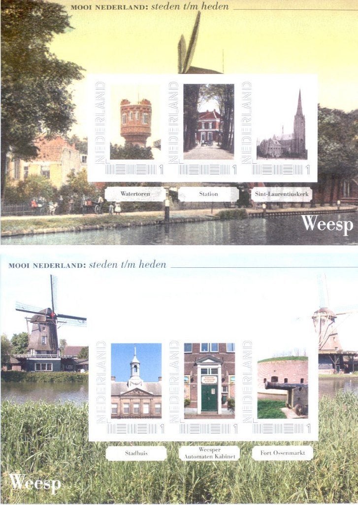 2 vellen mooi nederland heden - verleden - weesp, Postzegels en Munten, Ophalen of Verzenden, Na 1940, Postfris
