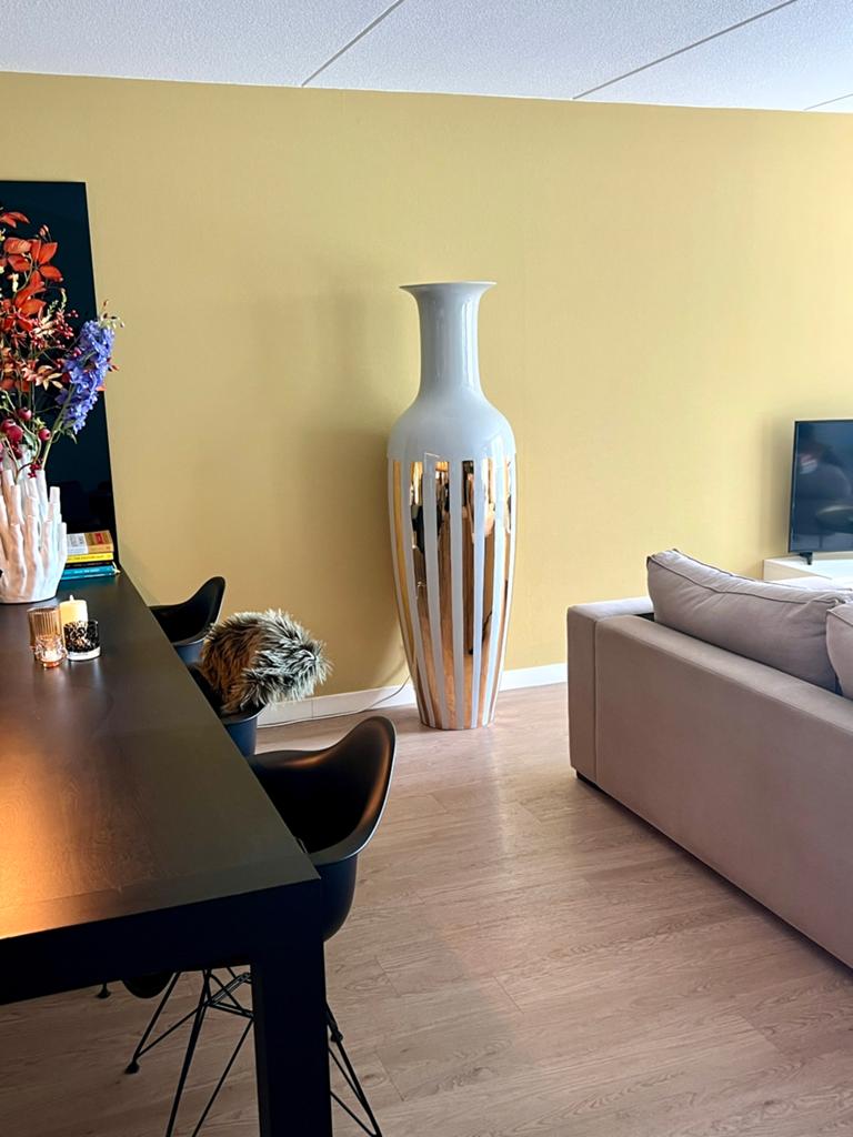 Vaas POLSPOTTEN Gold Stripes - 183 cm hoog, 50 cm breed, Huis en Inrichting, Woonaccessoires | Vazen, Ophalen, Overige materialen