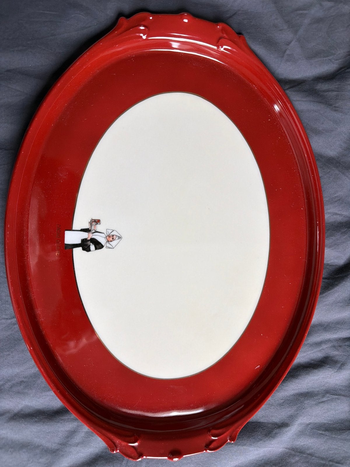 Vintage rood dienblad met zuster afbeelding Droste, Ophalen of Verzenden
