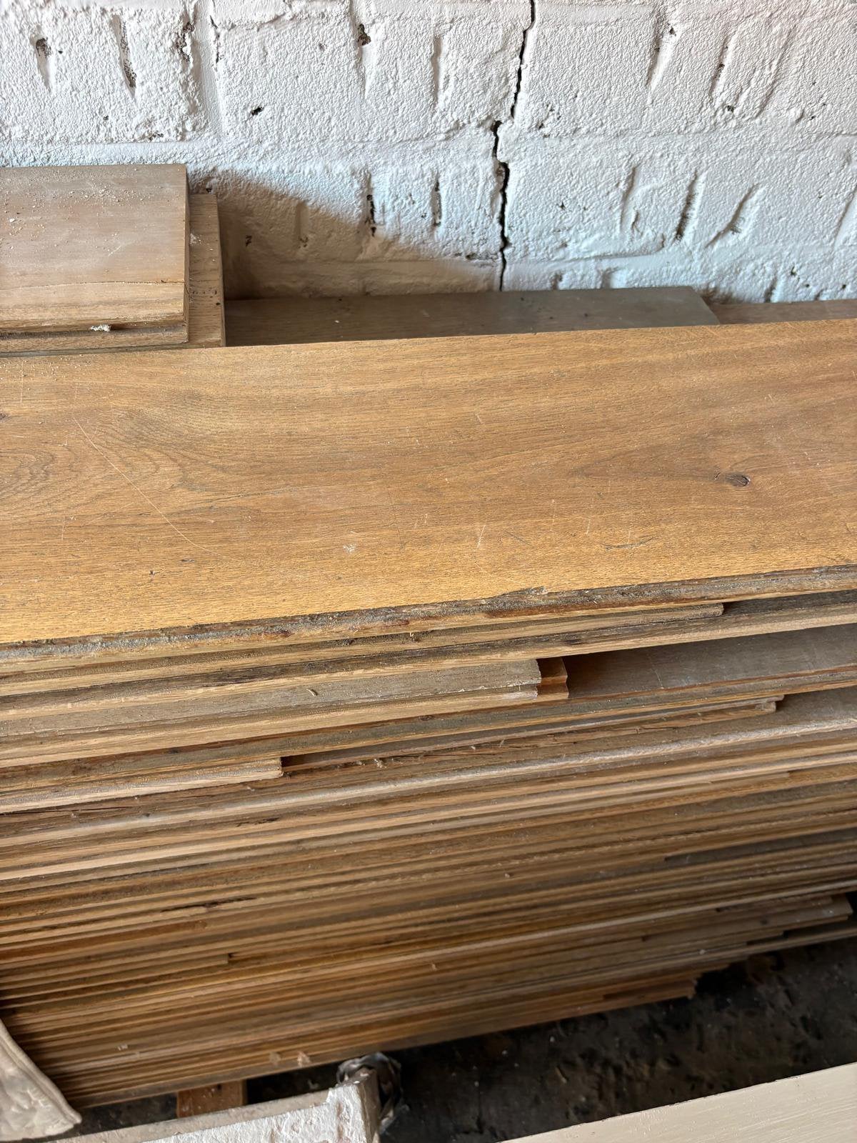 Te koop houten eiken vloer inzgst circa 40 43m2 totaal, Doe-het-zelf en Verbouw, Platen en Panelen, Ophalen of Verzenden, Gebruikt