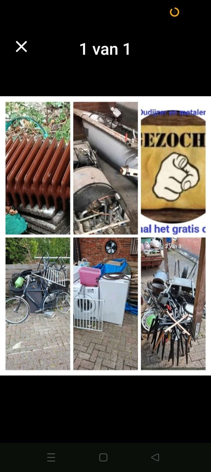 Gezocht oudijzer en metalen, Ophalen