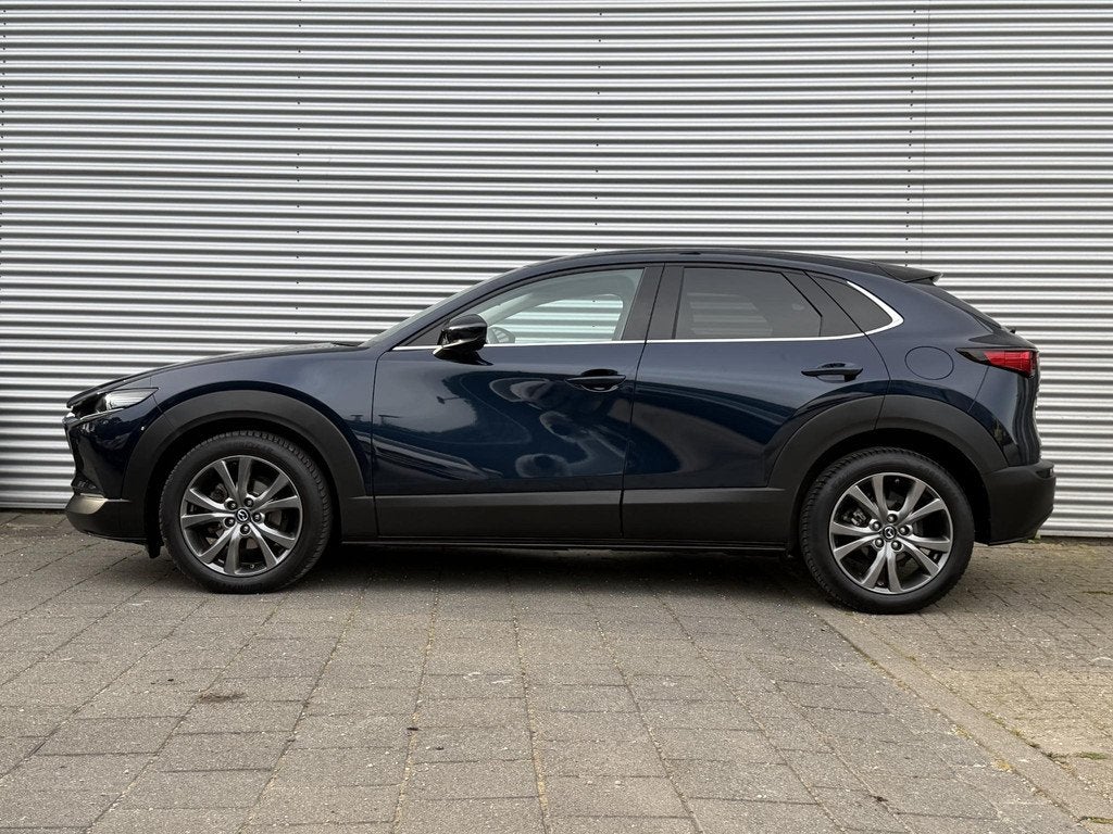 Mazda CX-30 2.0 e-SkyActiv-X M Hybrid Luxury | Trekhaak | Le, Auto's, Mazda, 1998 cc, Automatische klimaatregeling, Gebruikt, Blauw