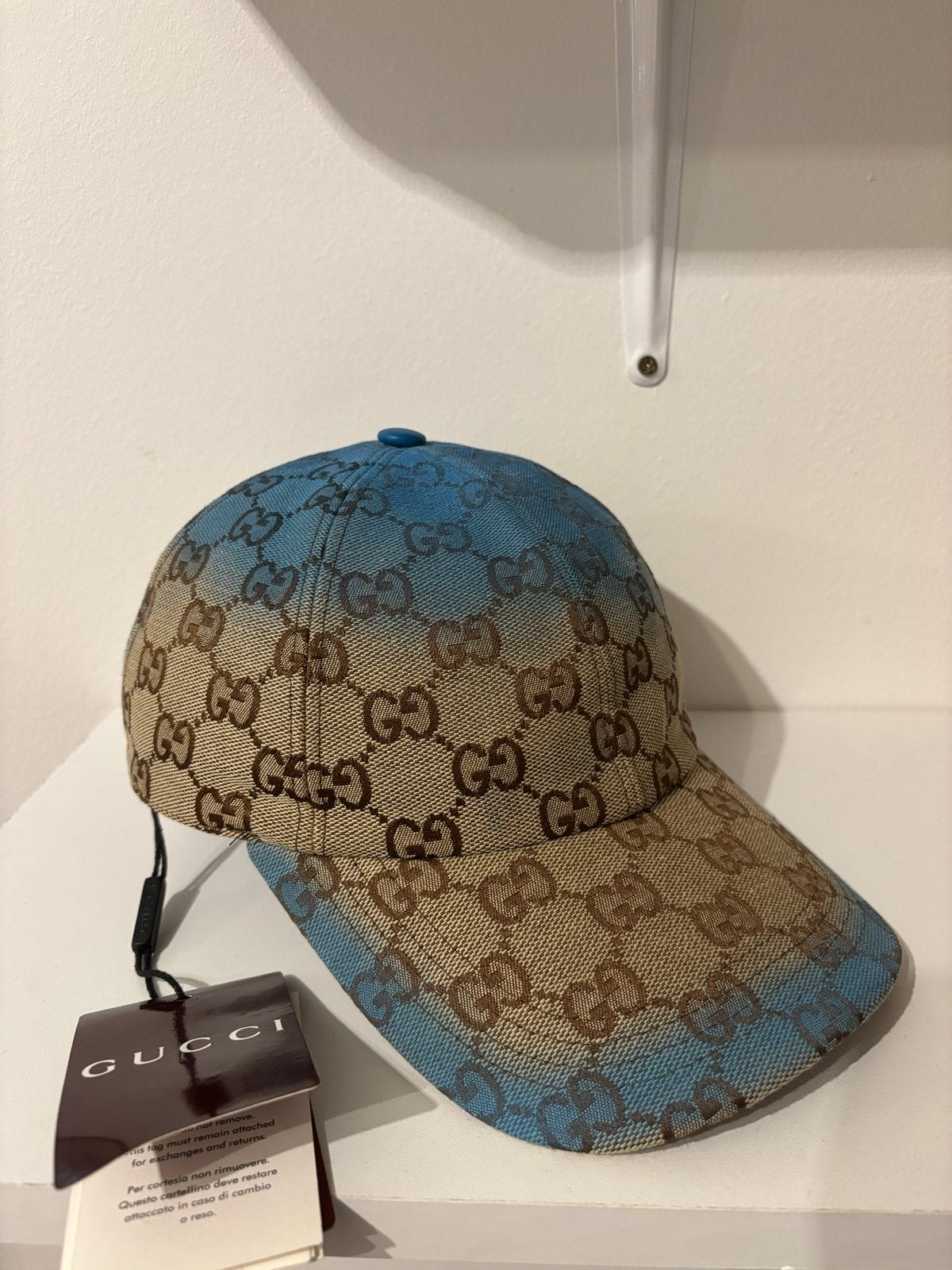 Gucci GG Canvas Baseballpet met Blauw €27,50, Ophalen of Verzenden, Nieuw, One size fits all, Pet