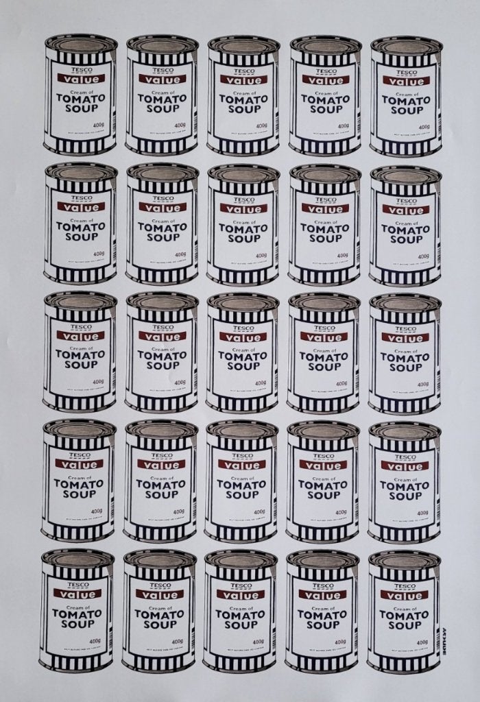 Banksy - Tomato Soup Can - Tesco Value Print - POW, Antiek en Kunst, Kunst | Litho's en Zeefdrukken, Verzenden