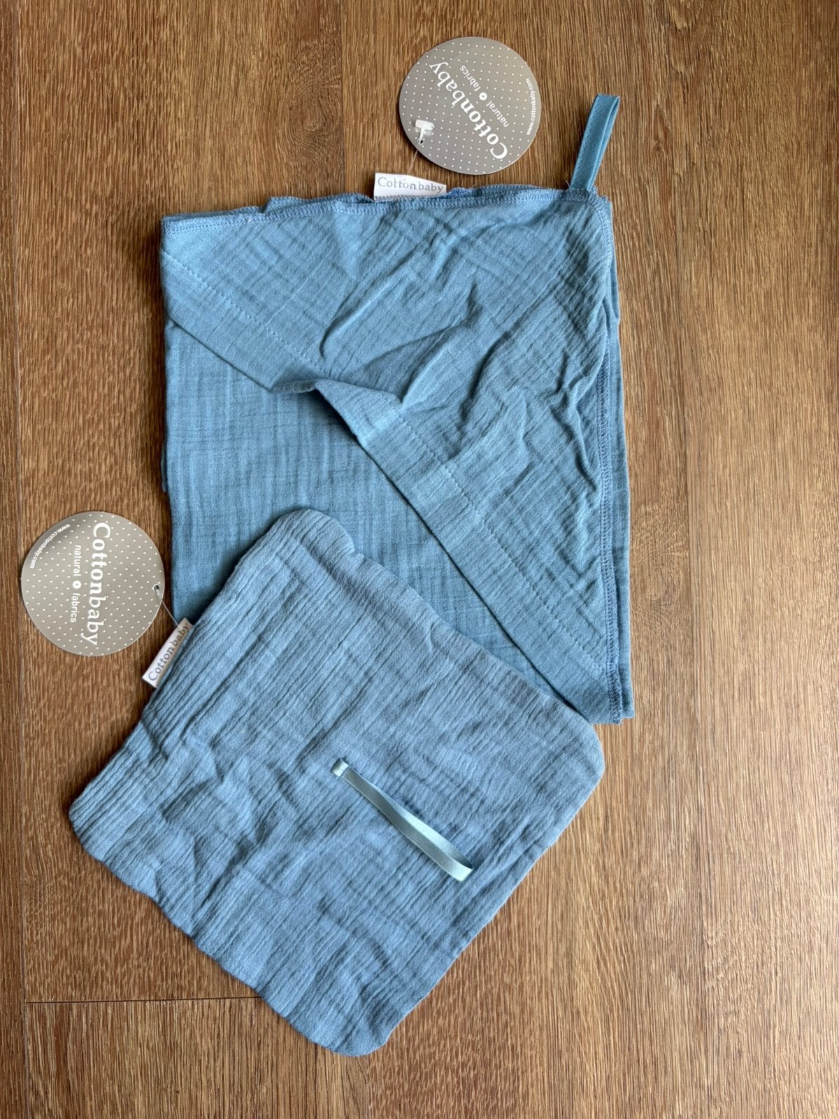 Cottonbaby blauw set badcape en speendoek soft, Ophalen of Verzenden, Zo goed als nieuw