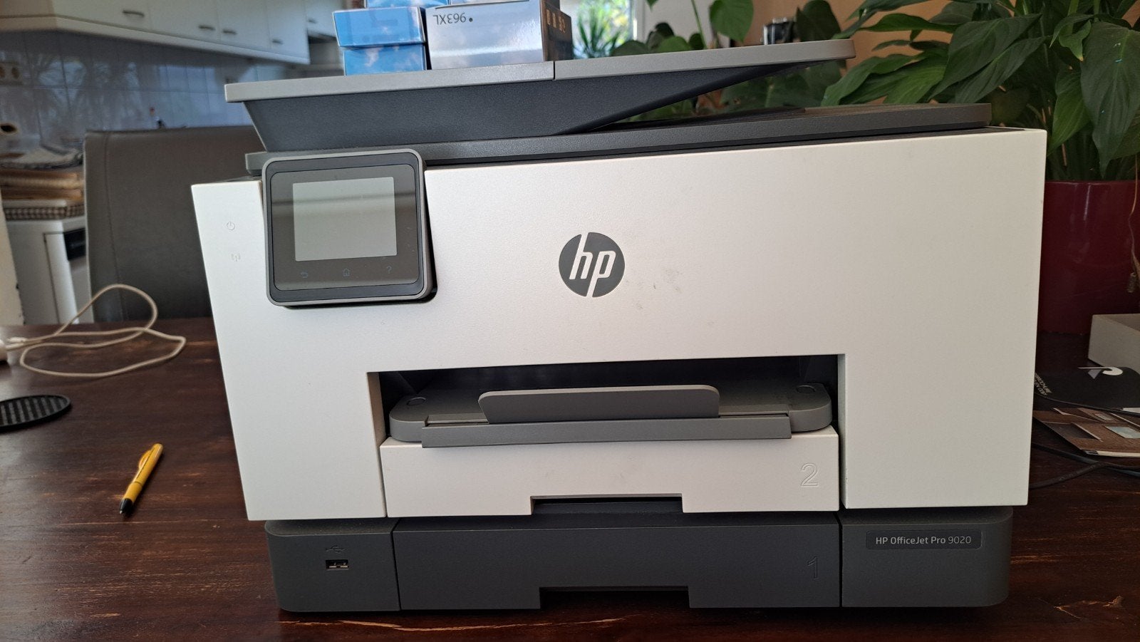 HP OFFICEJET 9020 met cartridges en nog een set nieuwe, Ophalen, Gebruikt
