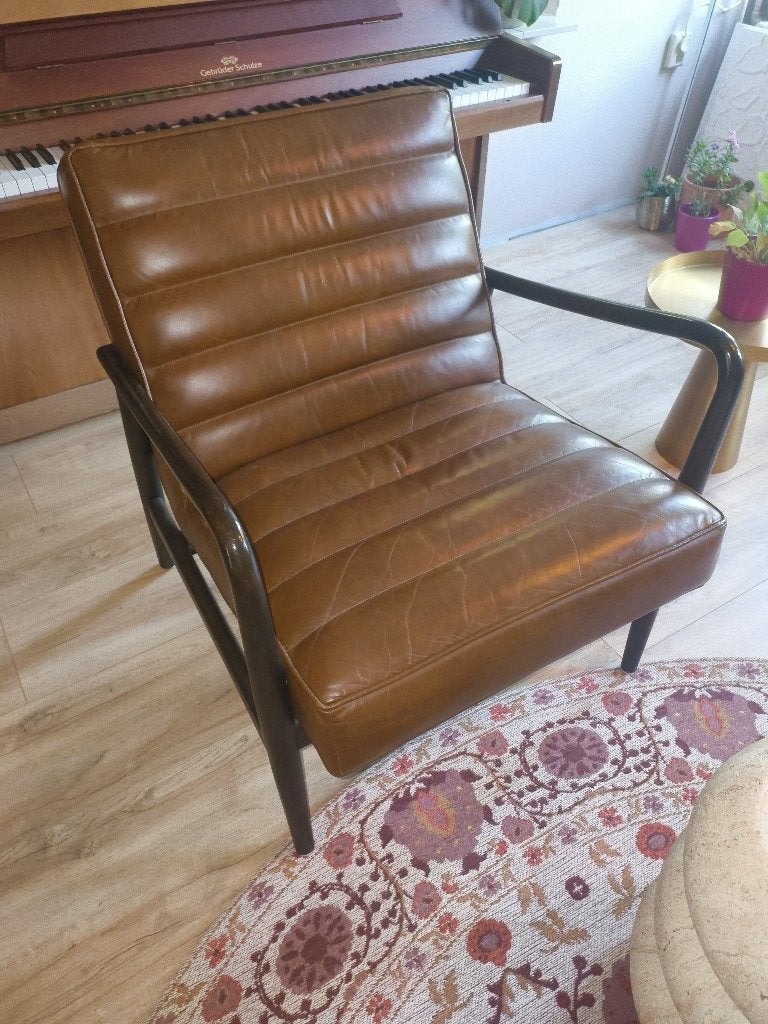 fauteuil, Ophalen, Gebruikt, 75 tot 100 cm, Leer