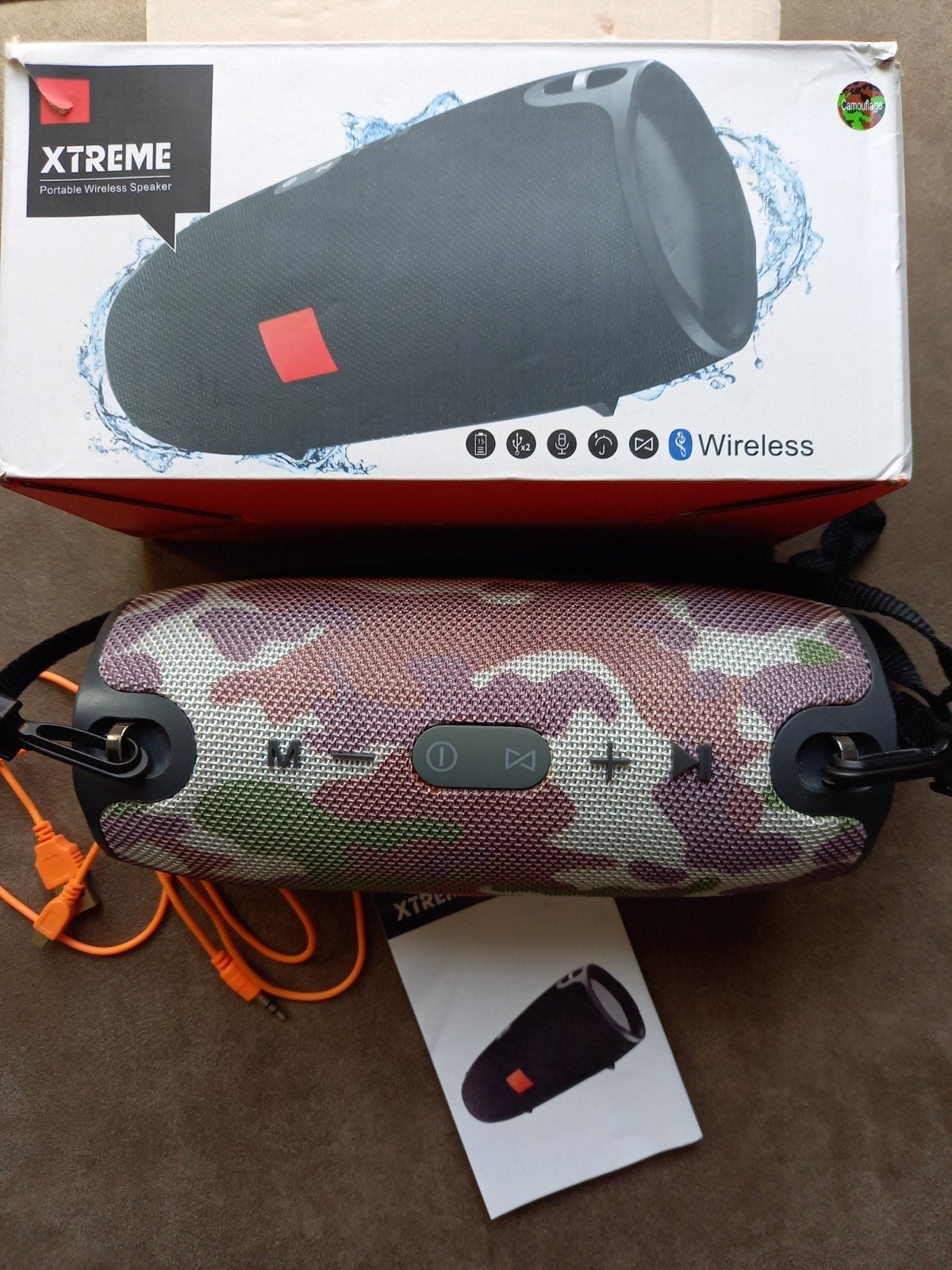 Xtreme speaker  - Camouflage  - Incl doos, Ophalen of Verzenden, Gebruikt