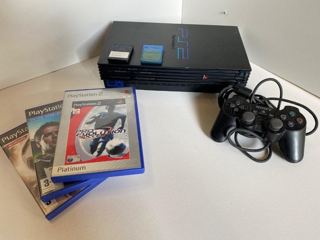 Zwarte Phat Playstation 2 Incl. Controller, Memory en Games, Gebruikt, 2 spelers, Ophalen of Verzenden, Eén computer