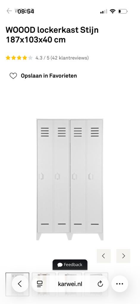 Lockerkast WOOOD, Ophalen of Verzenden, Zo goed als nieuw