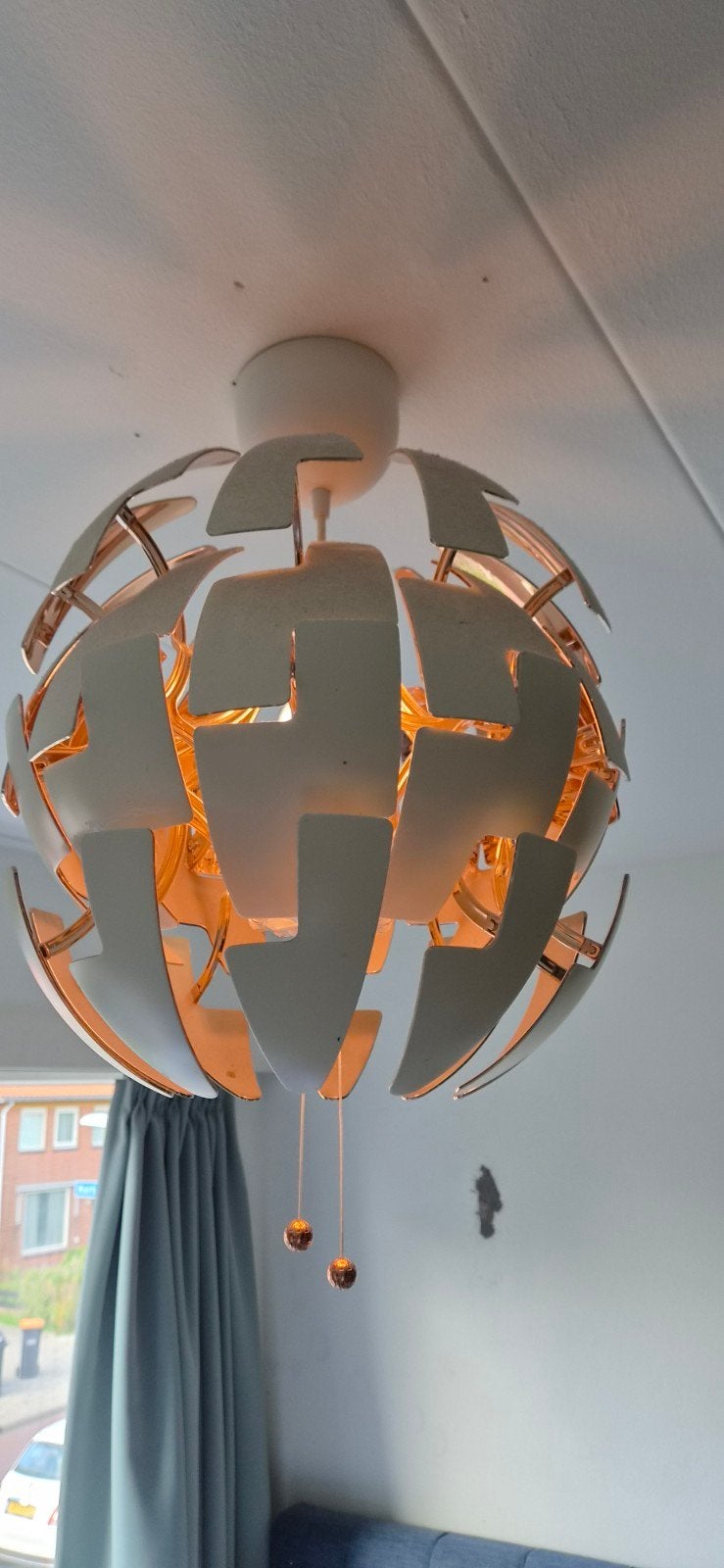 IKEA PS 2014 Hanglamp - Wit/Koper, Modern Design, Modern, Scandinavisch, Zo goed als nieuw, Minder dan 100 cm, Metaal