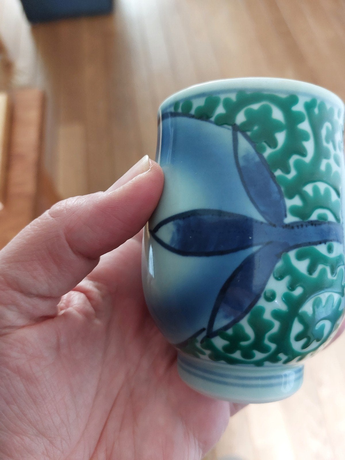 Unieke Japanse Sake Cup - Handgeschilderd Keramiek, Ophalen of Verzenden