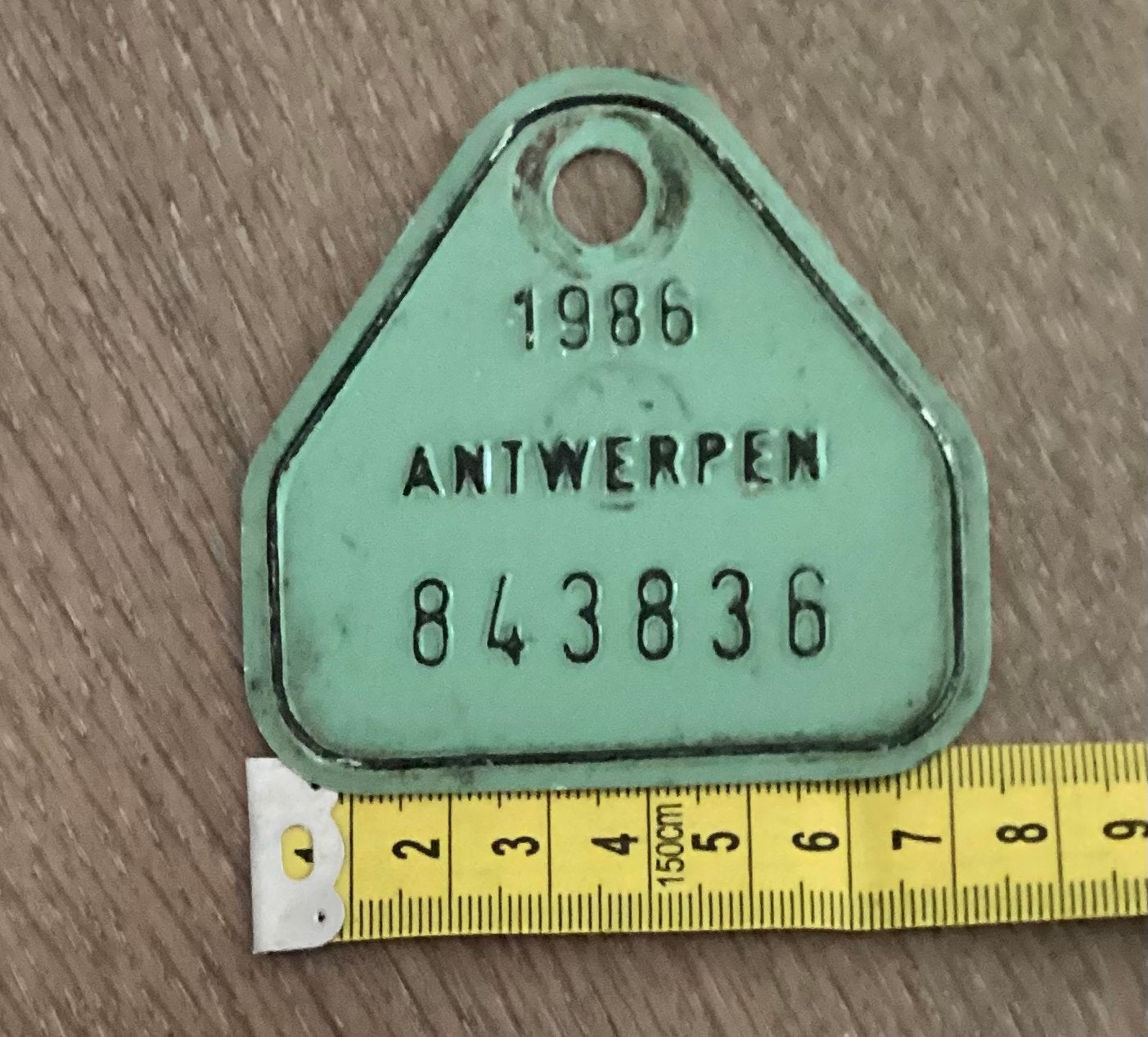 Emaille oud fietsplaatje van Antwerpen…VINTAGE 1986 ,SUPER!!, Ophalen of Verzenden, Huis en Inrichting