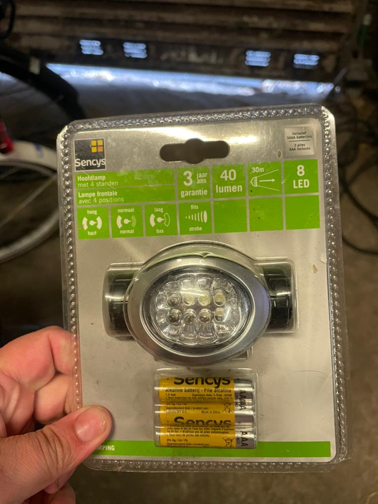Hoofdlamp nieuw, Ophalen of Verzenden, Zo goed als nieuw, Batterij