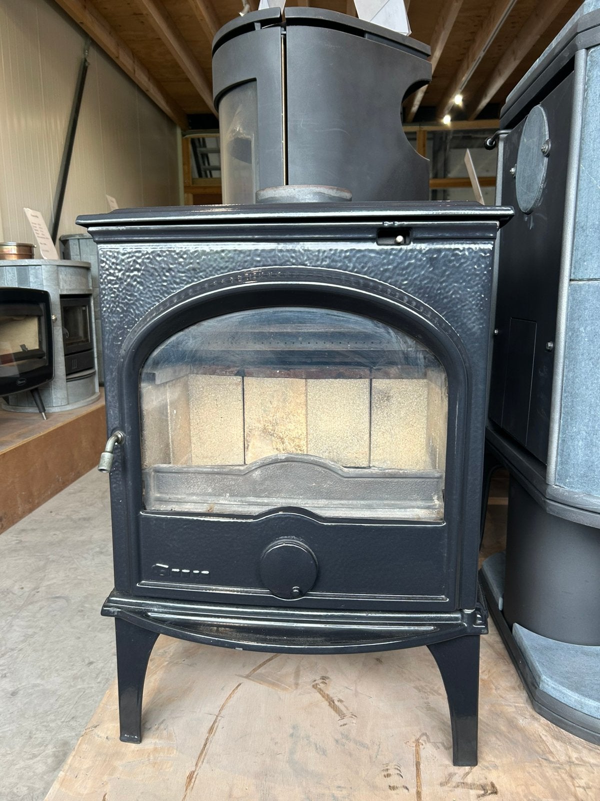 Dovre 550CB blue black emaille, Ophalen, Gebruikt, Houtkachel, Vrijstaand