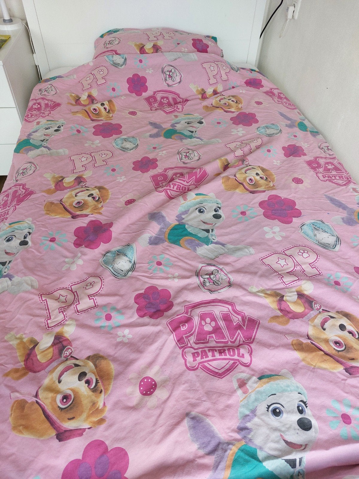 Paw Patrol dekbedovertrek roze - Skye en Everest, Gebruikt, Overige merken, Meisje, Dekbedovertrek
