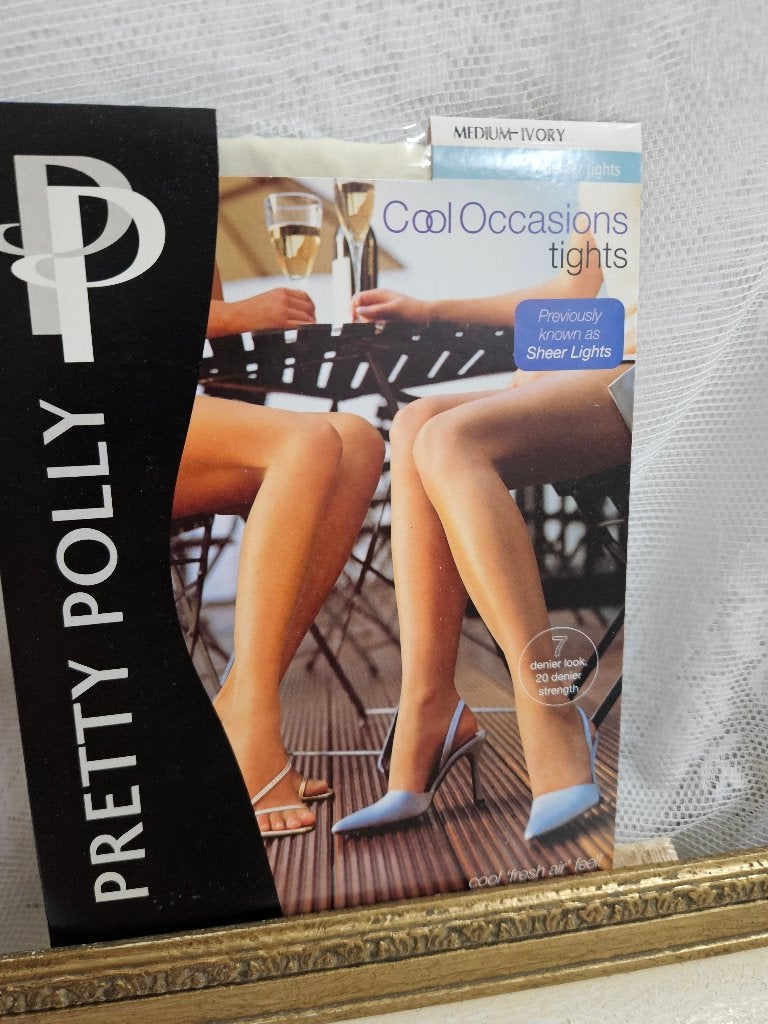 Zomerse Pretty Polly 7den panty Ivory Medium, PP, PP, Overige kleuren, Verzenden