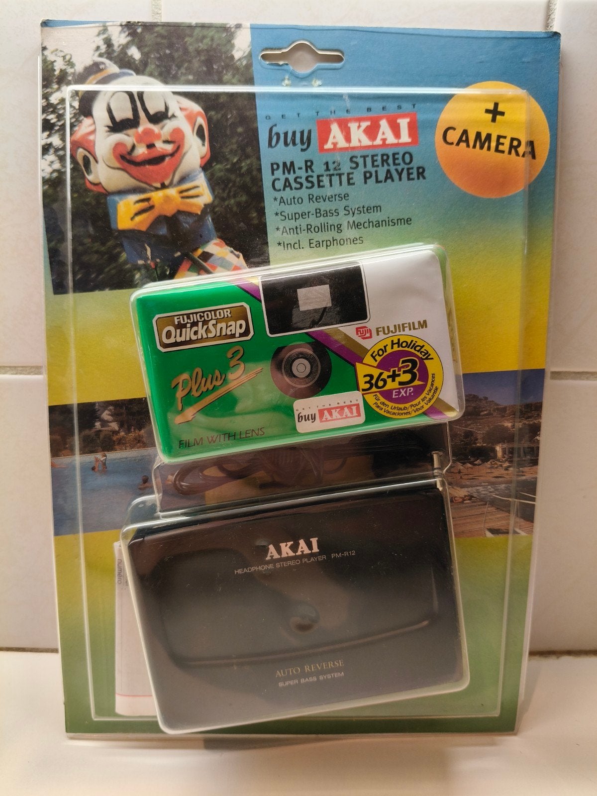 Akai PM-R12 Stereo Cassette Player Fujifilm QuickSnap nieuw!, Ophalen of Verzenden, Walkman