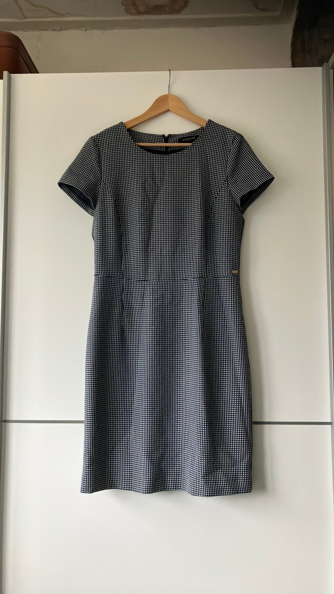 Donkerblauw geruite jurk, Kleding | Dames, Maat 38/40 (M), Blauw, Ophalen of Verzenden, Zo goed als nieuw