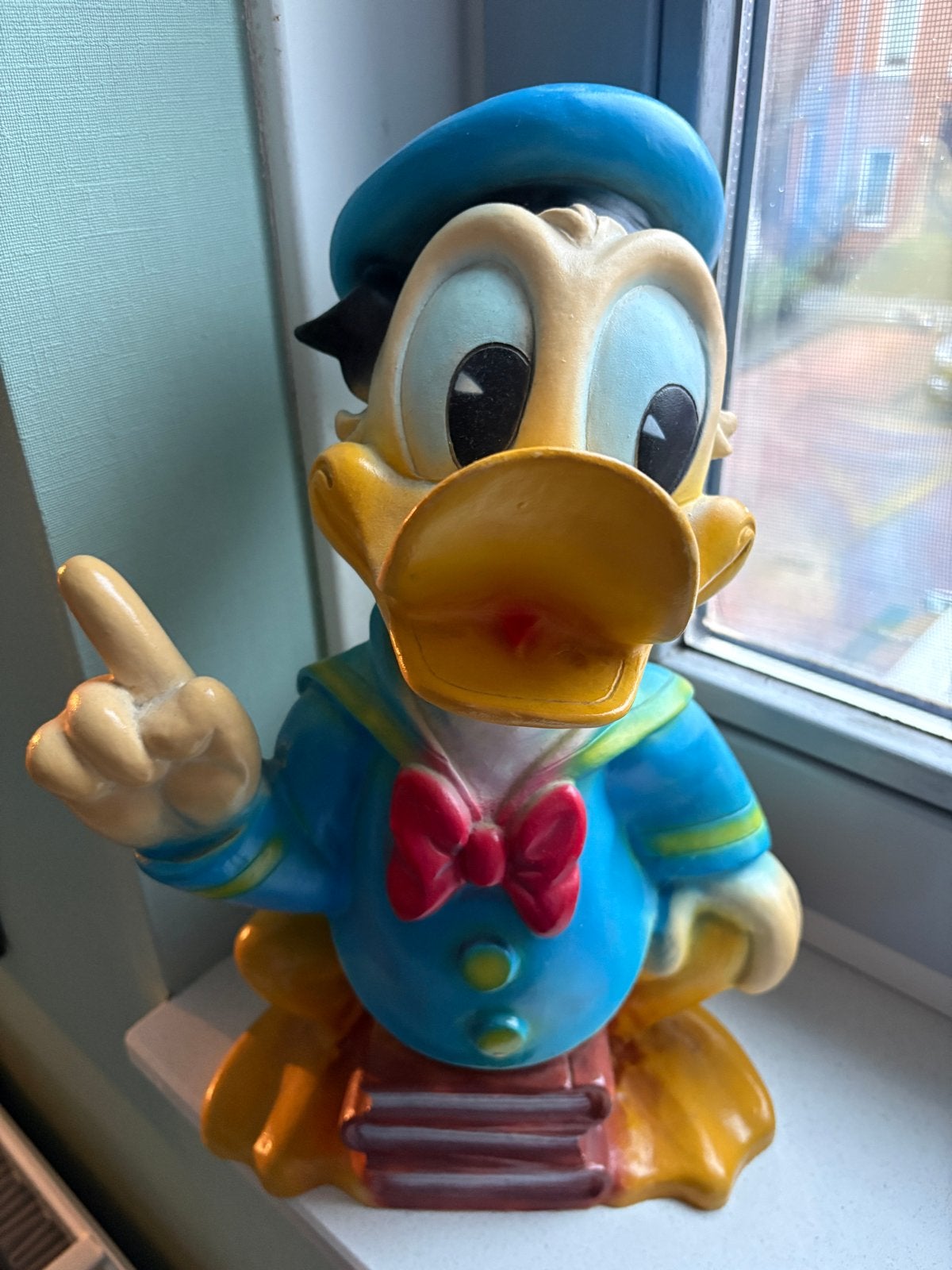 Leuke vintage Donald Duck lamp (zonder lamp), Verzamelen, Ophalen of Verzenden, Donald Duck, Gebruikt, Beeldje of Figuurtje