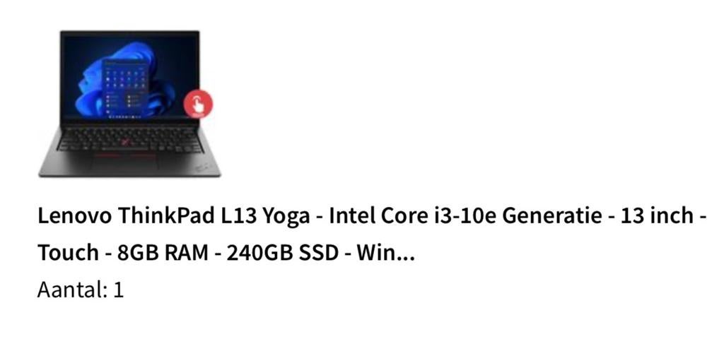 Lenovo thinkpad L13 yoga 13” onderdelen, Ophalen of Verzenden