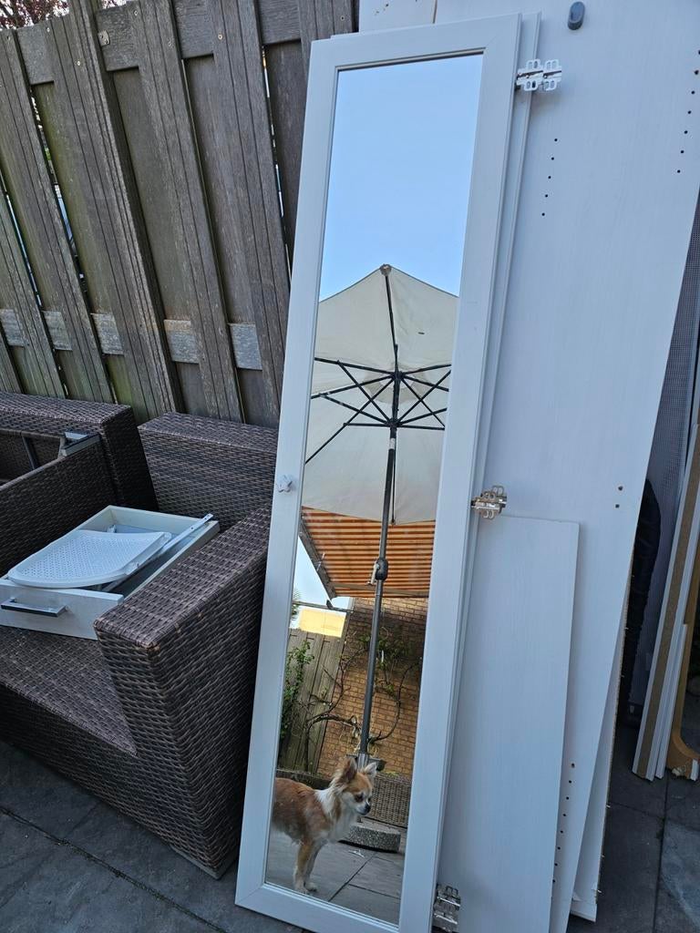 Ikea kastdeur spiegel Vikedal, Ophalen, Hout, 75 tot 150 cm, Raamkozijn