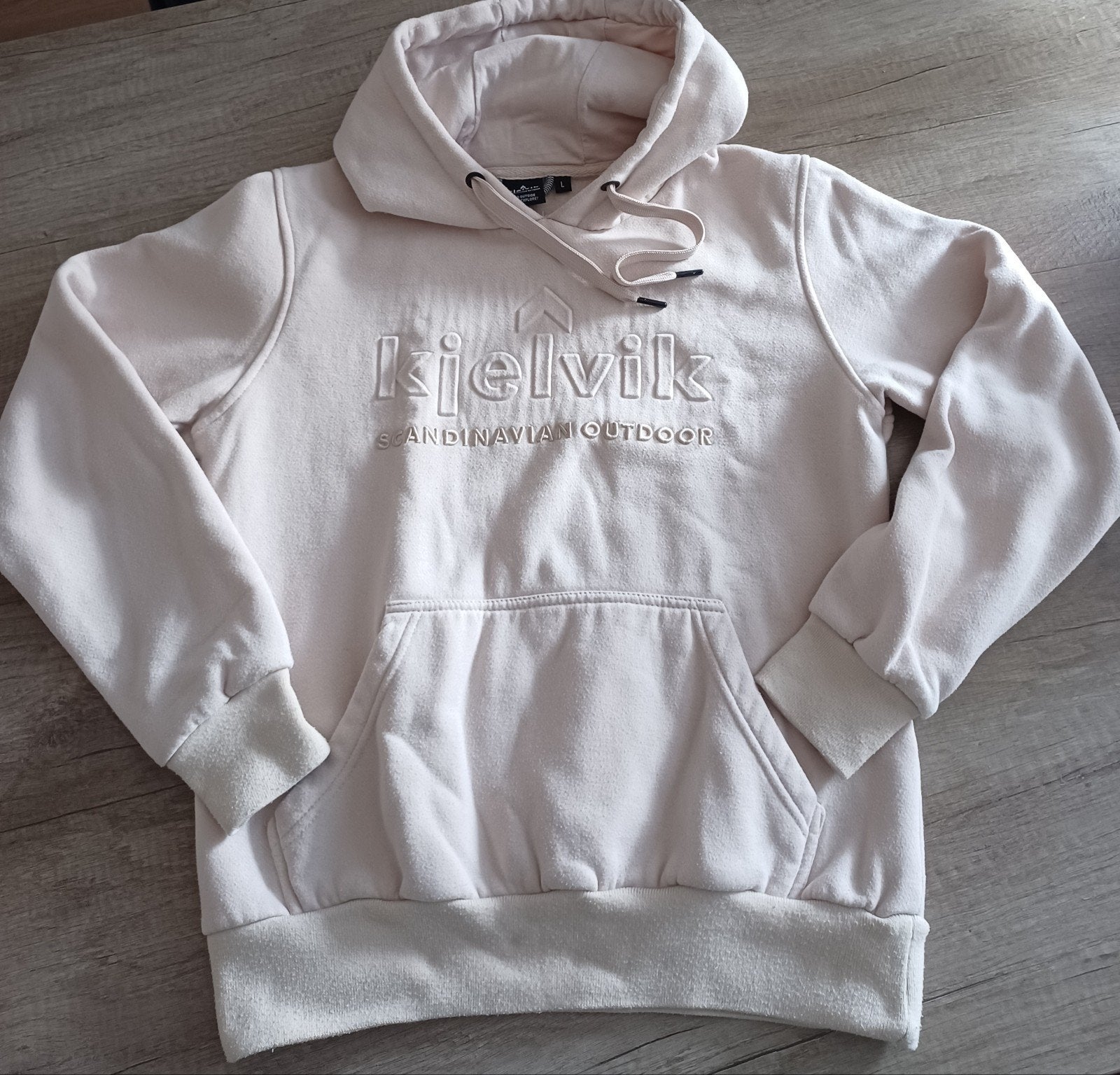 Kjelvik hoodie - Maat L (valt als S), Kleding | Dames, Beige, Ophalen of Verzenden, Zo goed als nieuw, Kjelvik