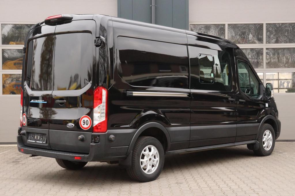 Ford E-Transit L3H2 68 kWh l DUBBEL CABINE l 2X SCHUIFDEUR l, Automaat, Met garantie (alle), Zwart, 317 km