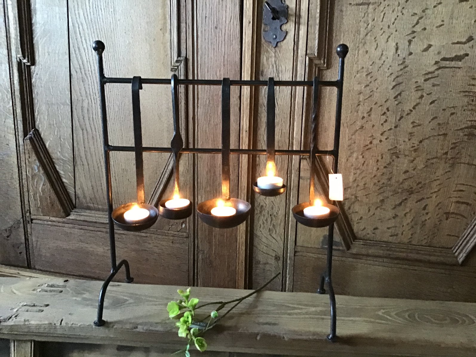NIEUW metalen rek houder met 5 lepels windlichten, Ophalen of Verzenden, Nieuw, Metaal