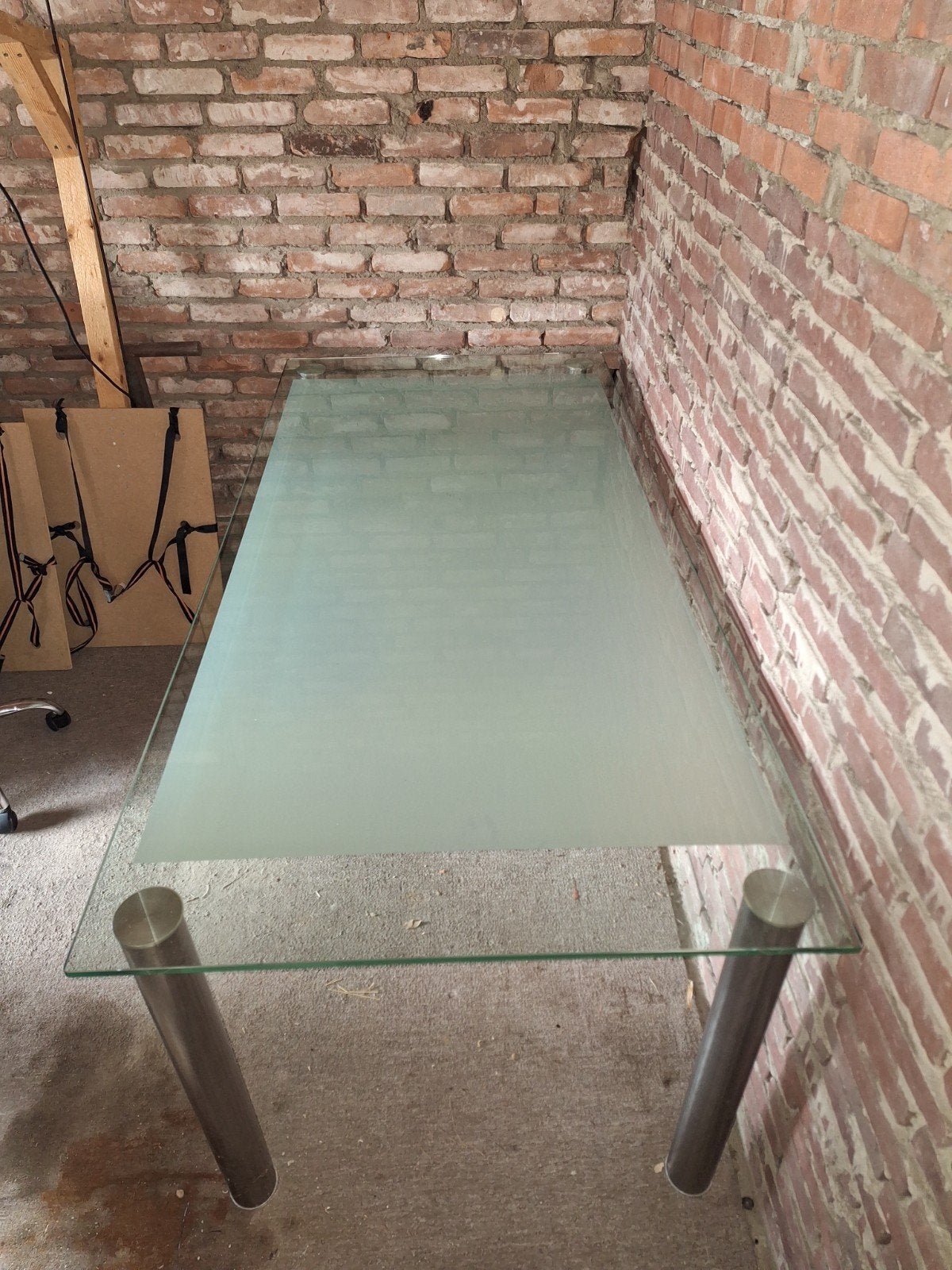 Glazen tafel in goede staat - L 190 B 90 H 75, Ophalen, Gebruikt, 50 tot 100 cm, Glas