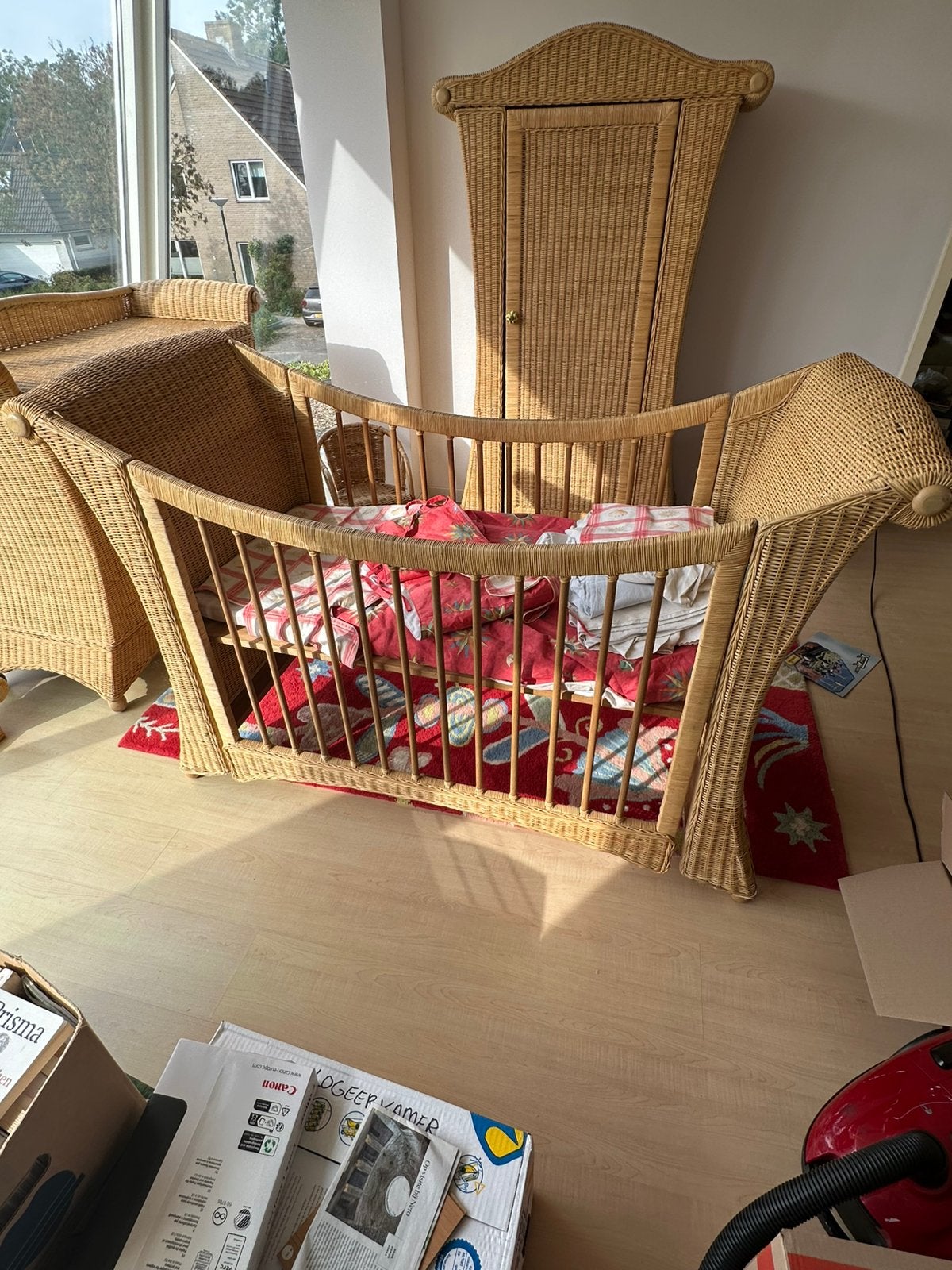 Rotan ledikantje voor baby of peuter, Kinderen en Baby's, Ophalen, Gebruikt, Ledikant