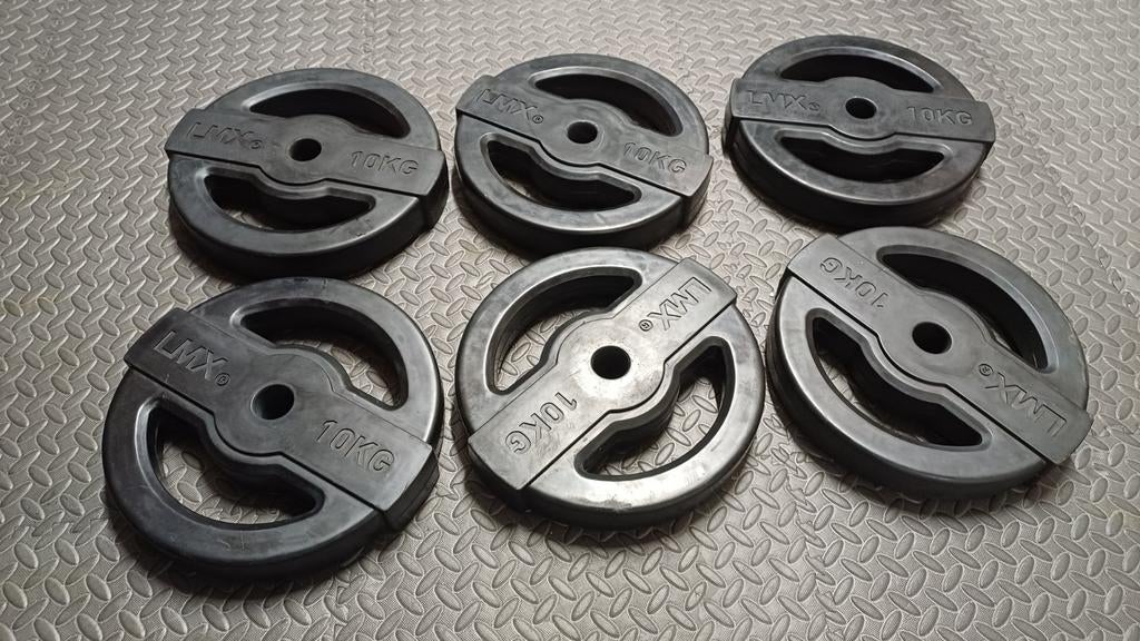 Lifemaxx Halterstang set met dumbell en schijven, Ophalen of Verzenden, Zo goed als nieuw, Rug, Halterset