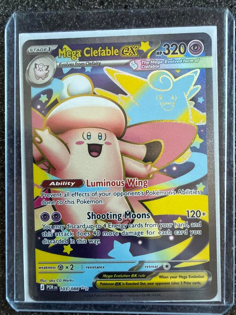 Mega Clefable EX 103/088 - Pokémon Kaart - Nieuwstaat, Ophalen, Nieuw, Losse kaart