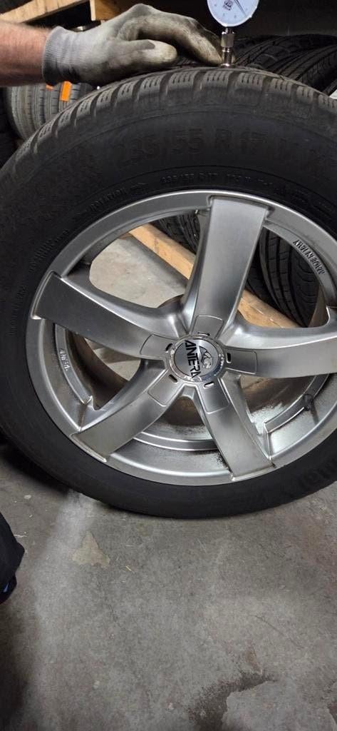 Winterbanden met Velg vw t5, t6 - Continental wintercontact, Auto-onderdelen, Banden en Velgen, Ophalen, Banden en Velgen, 17 inch