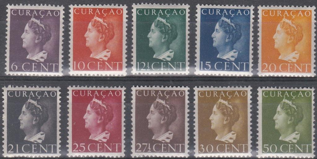 Curacao 1947 168/177 Wilhelmina, Postfris, Ophalen of Verzenden, Postfris