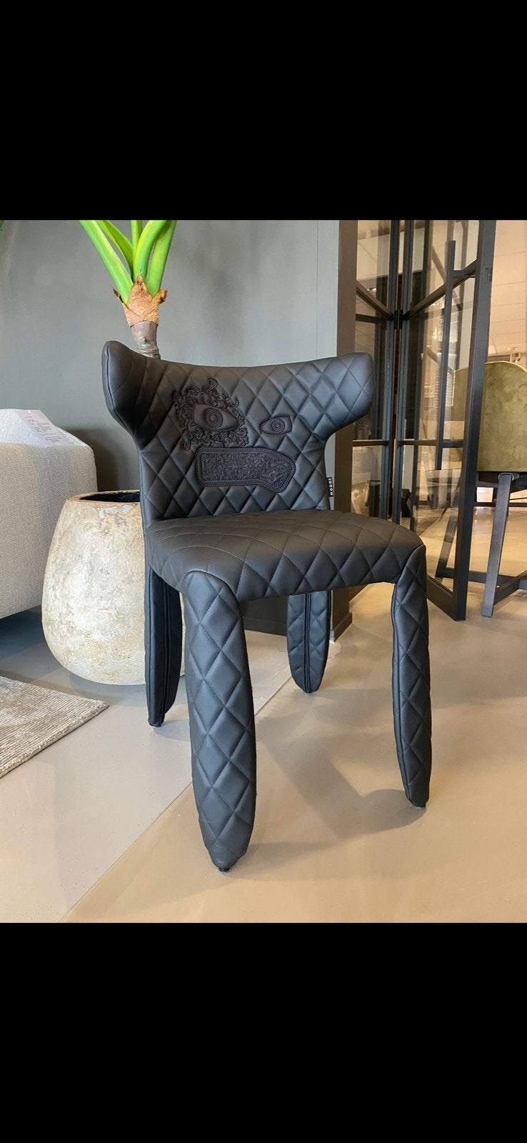 Moooi Monster armchair zwartleder Diamond, Ophalen, Nieuw
