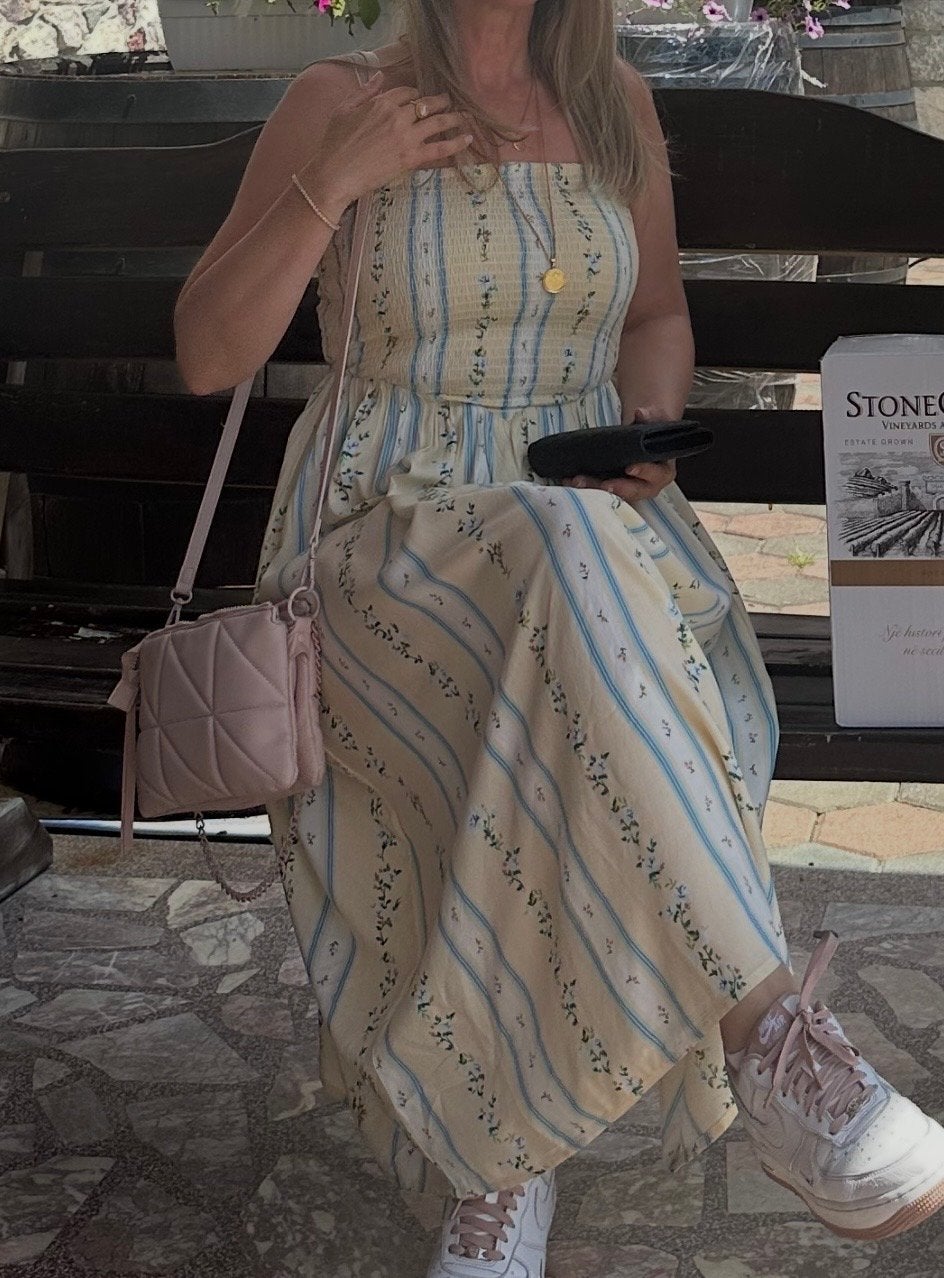 Zomerse jurk met bloemenprint - Patrons of Peace, Geel, Ophalen of Verzenden, Zo goed als nieuw, Maat 36 (S)