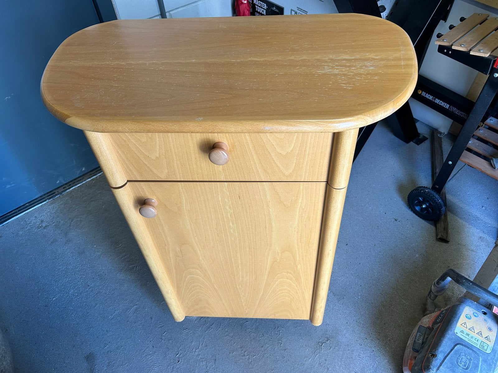 Houten kastje met lade en deur met plank, Huis en Inrichting, Ophalen, Gebruikt