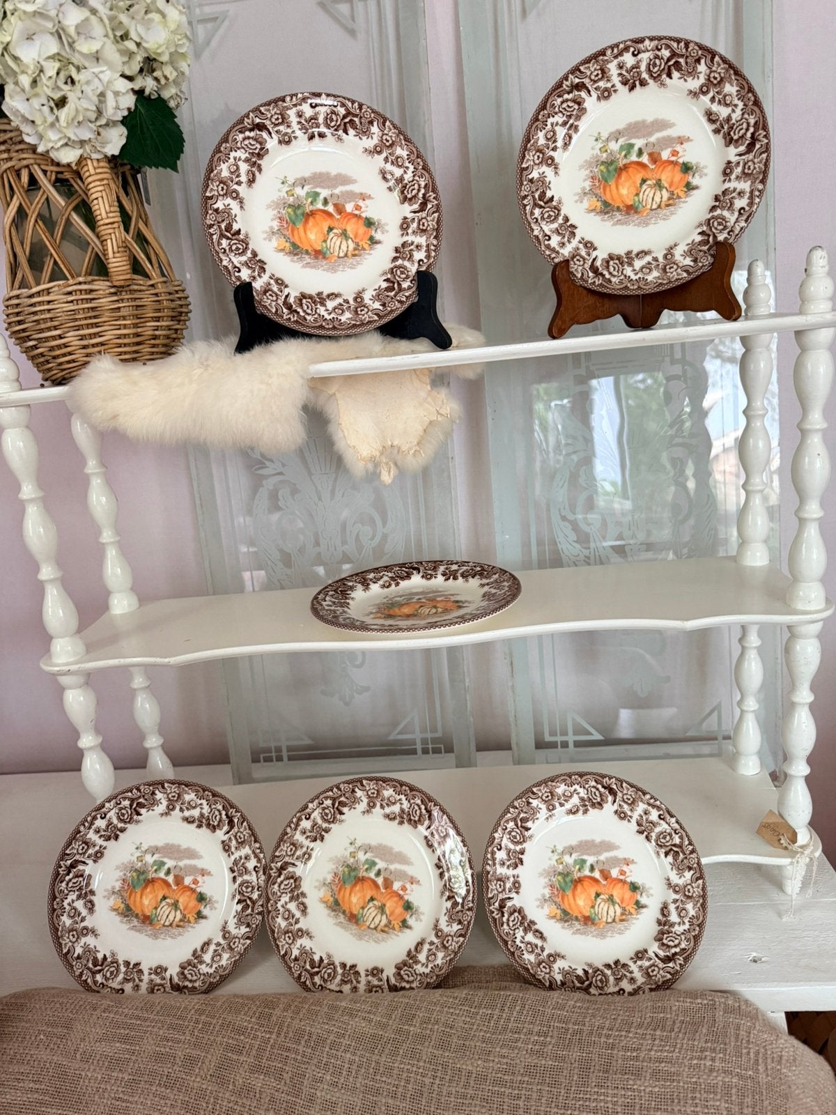 Spode Woodland Harvest 6x lunch borden pompoenen nieuw 20 cm, Ophalen, Nieuw, Bord(en), Overige stijlen