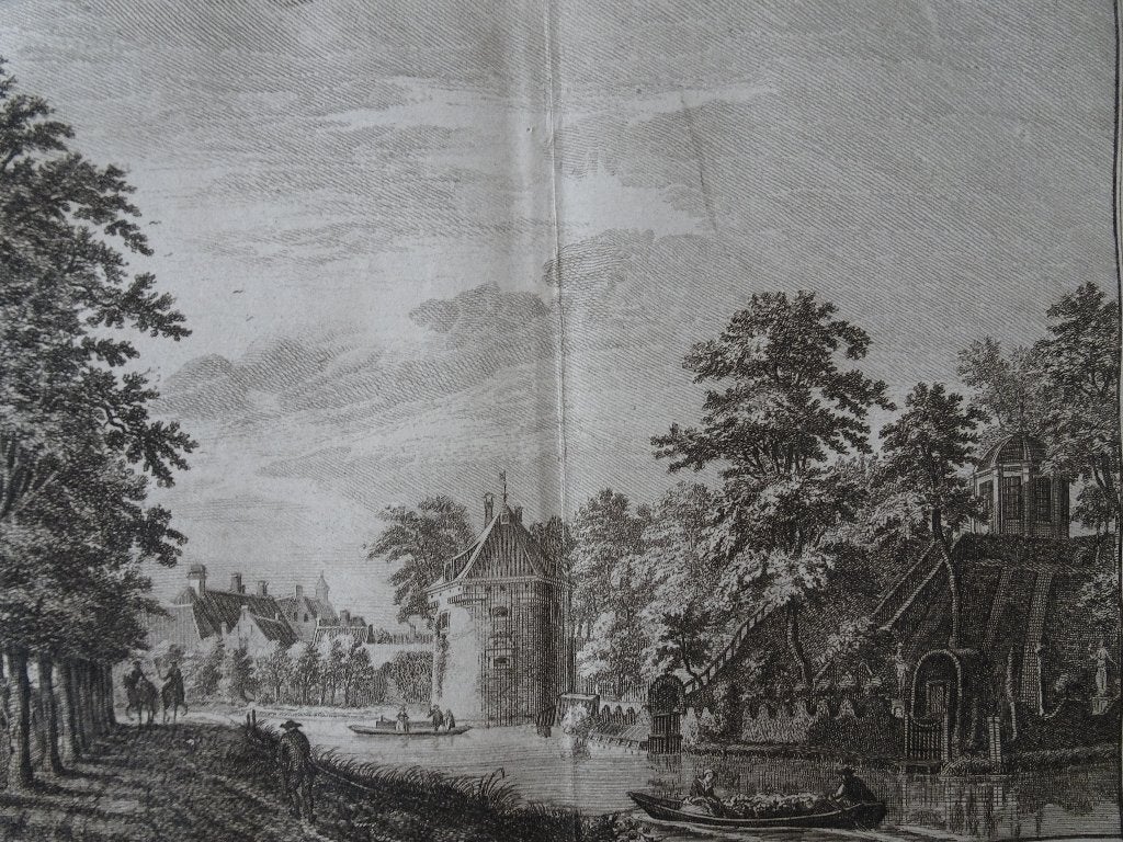 gravure Singel Utrecht, st Lucie bolwerk schuitje H. Spilman, Antiek en Kunst, Architectuur, Ophalen of Verzenden, Gravure, Origineel